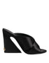 Dolce & Gabbana Black Logo KEIRA Satin Slides Sandals Shoes